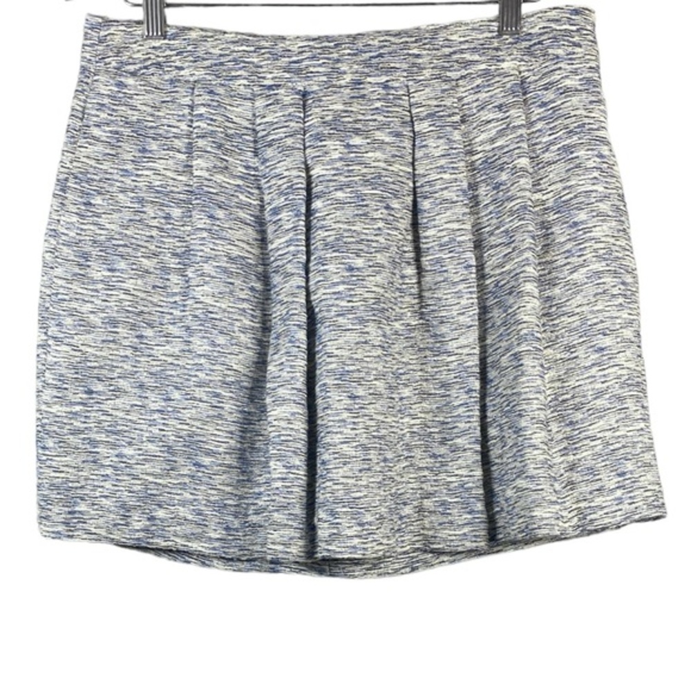 Zara Tweed Mini Skirt With Pleats & Pockets Lined Size Large